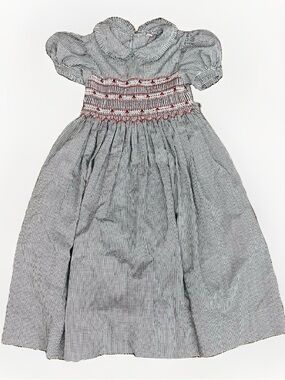 Vintage Orient Express Smocked Gingham Cottagecore Dress - Size 8